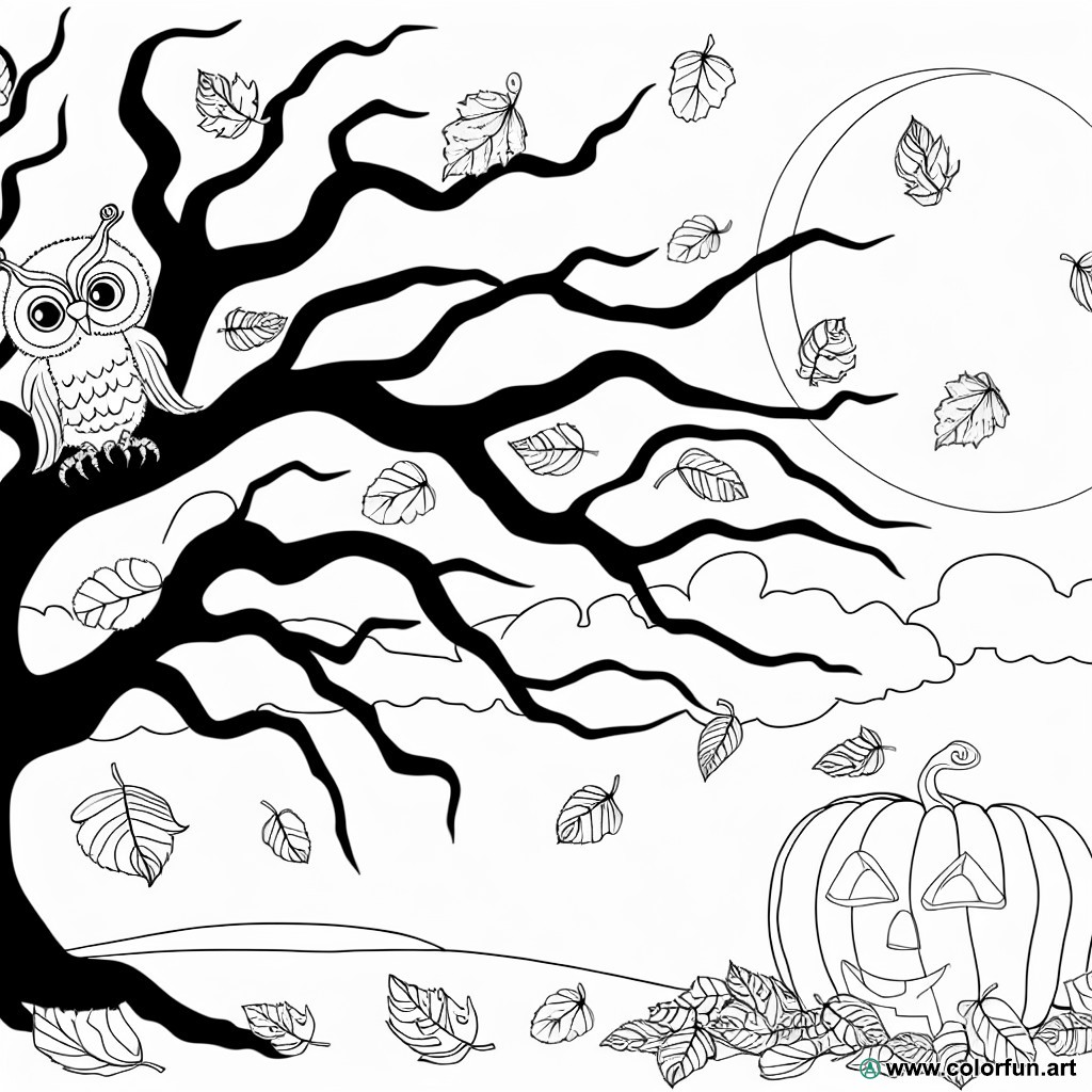 autumn coloring page Halloween