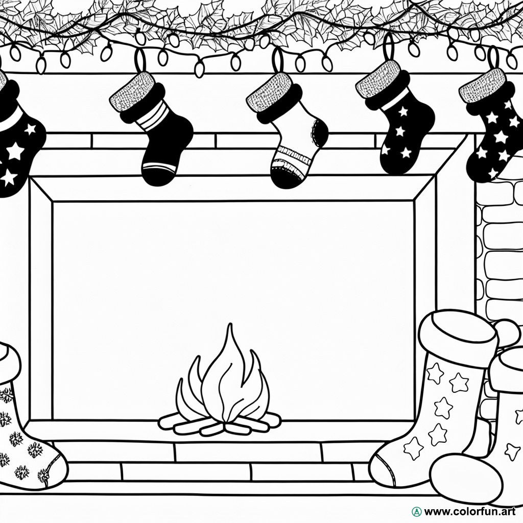 coloring page Christmas socks