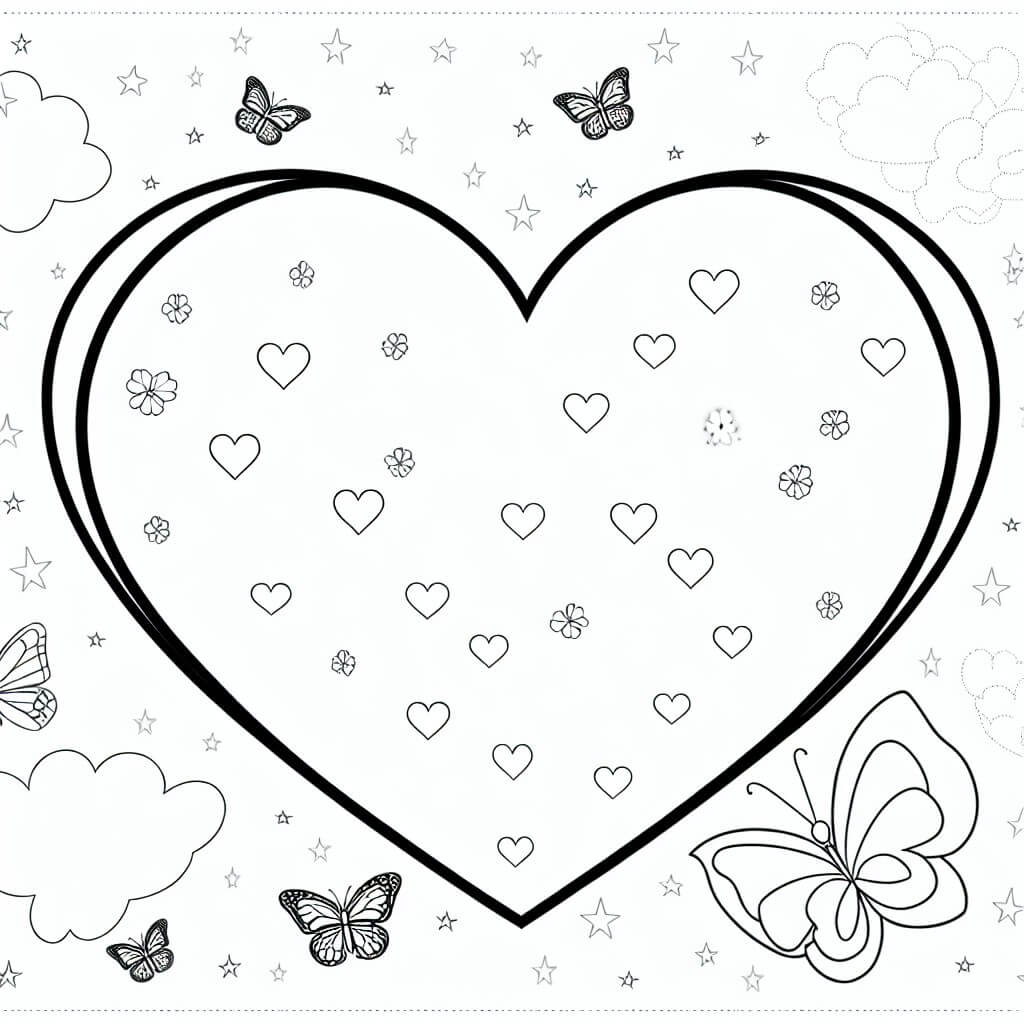 coloring page heart love