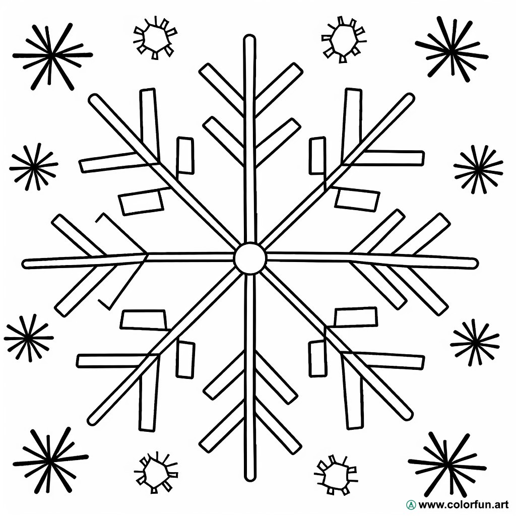 abstract snowflake coloring page
