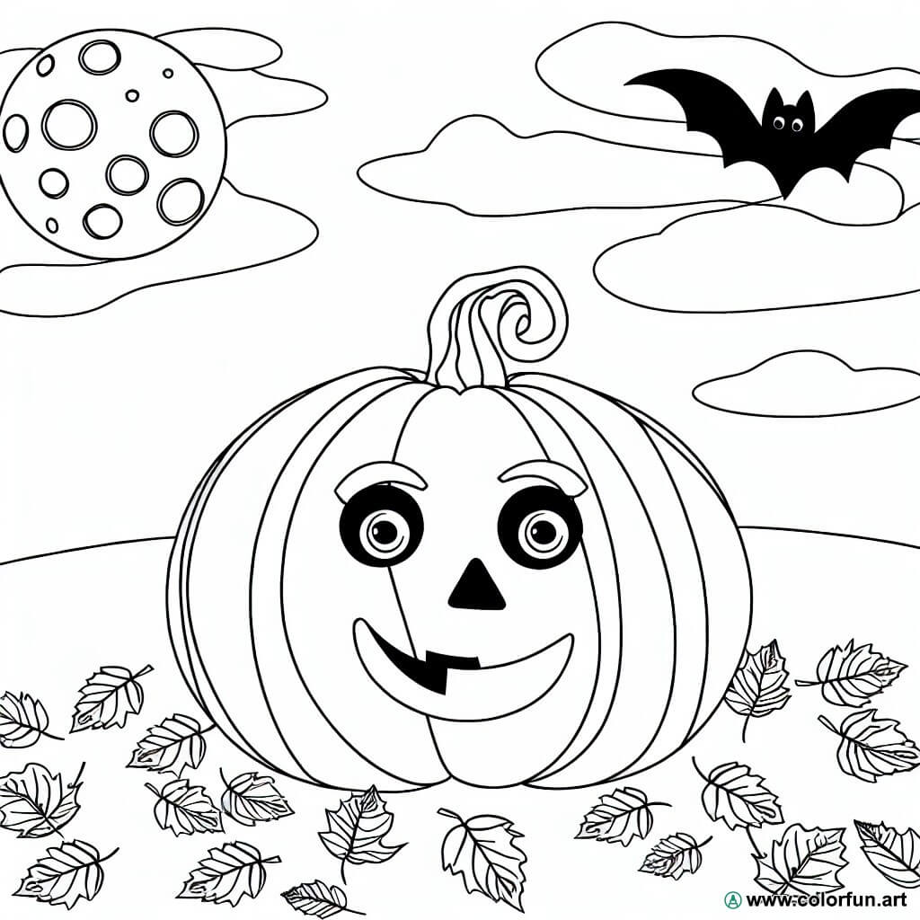 coloring page easy halloween