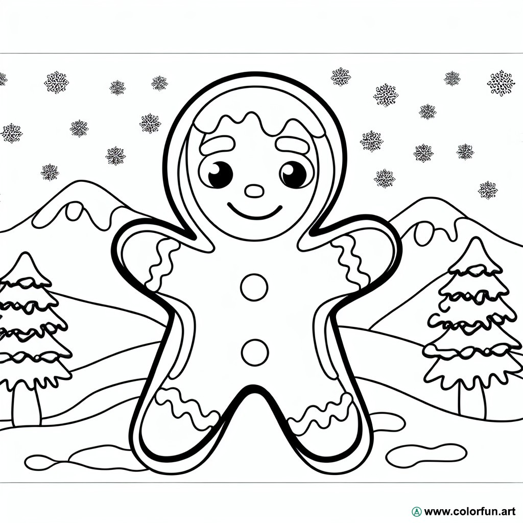 coloring page Christmas gingerbread house