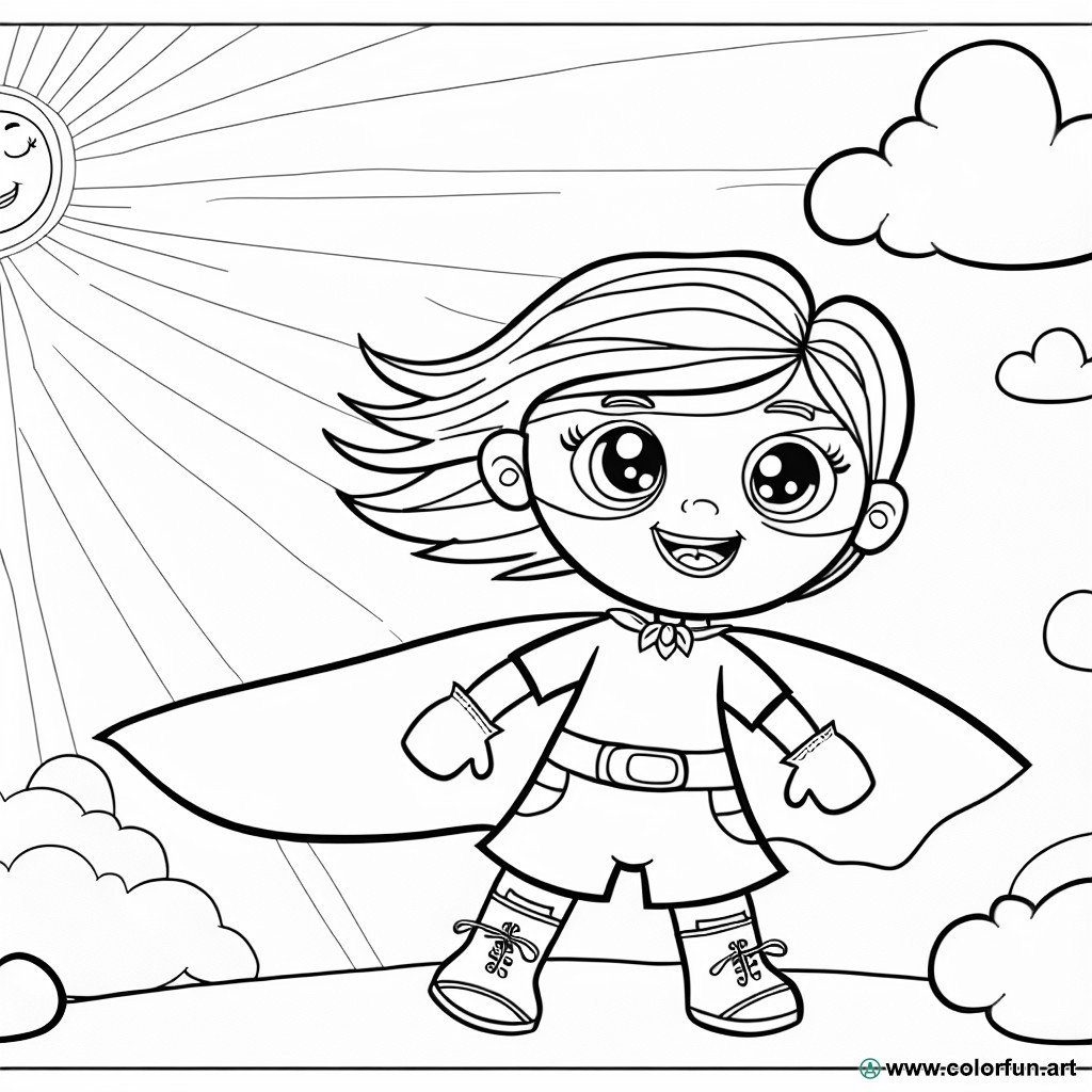 coloring page super girl