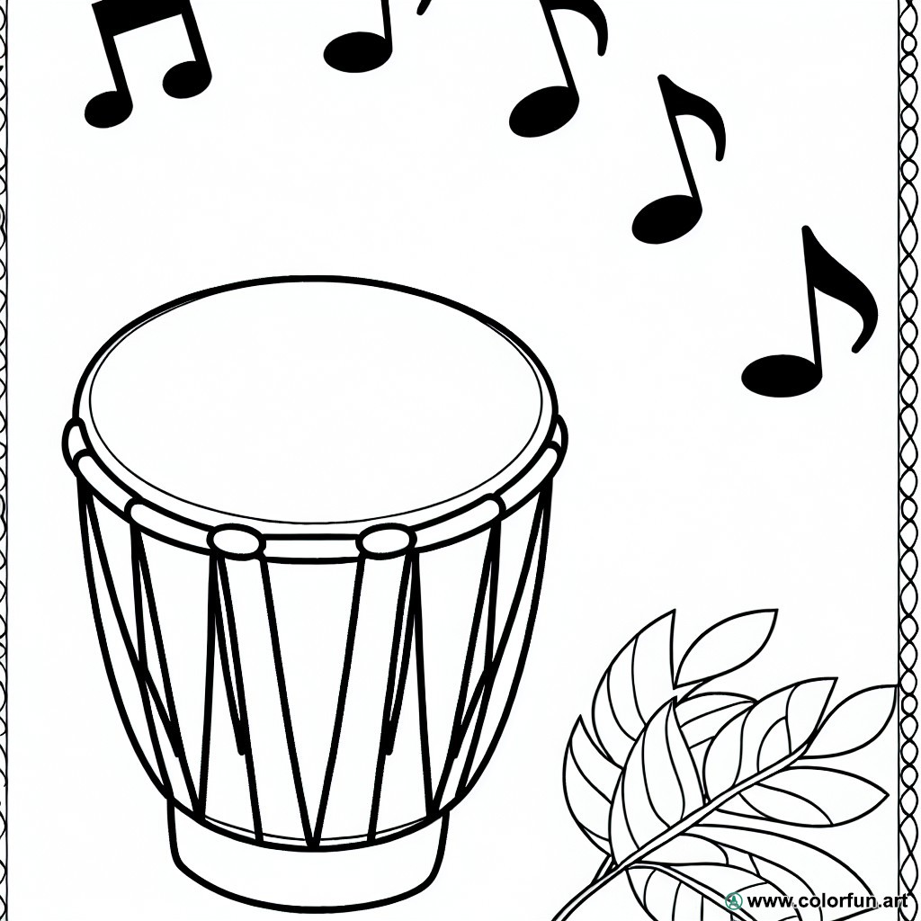 African musical instrument coloring page