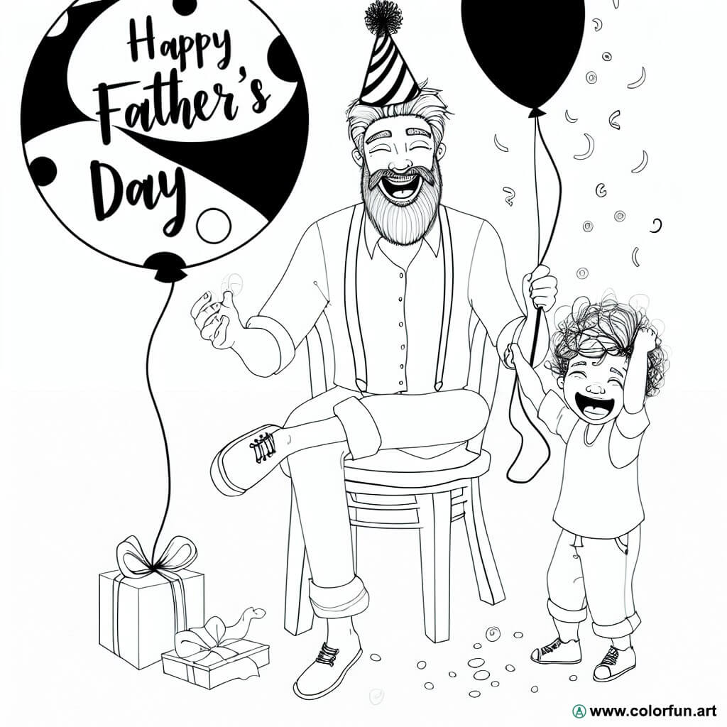coloring page funny Father's Day