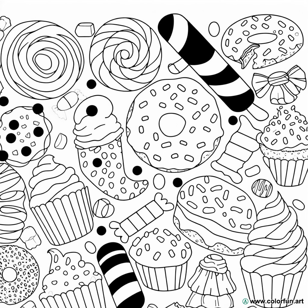 coloring page sweet treats