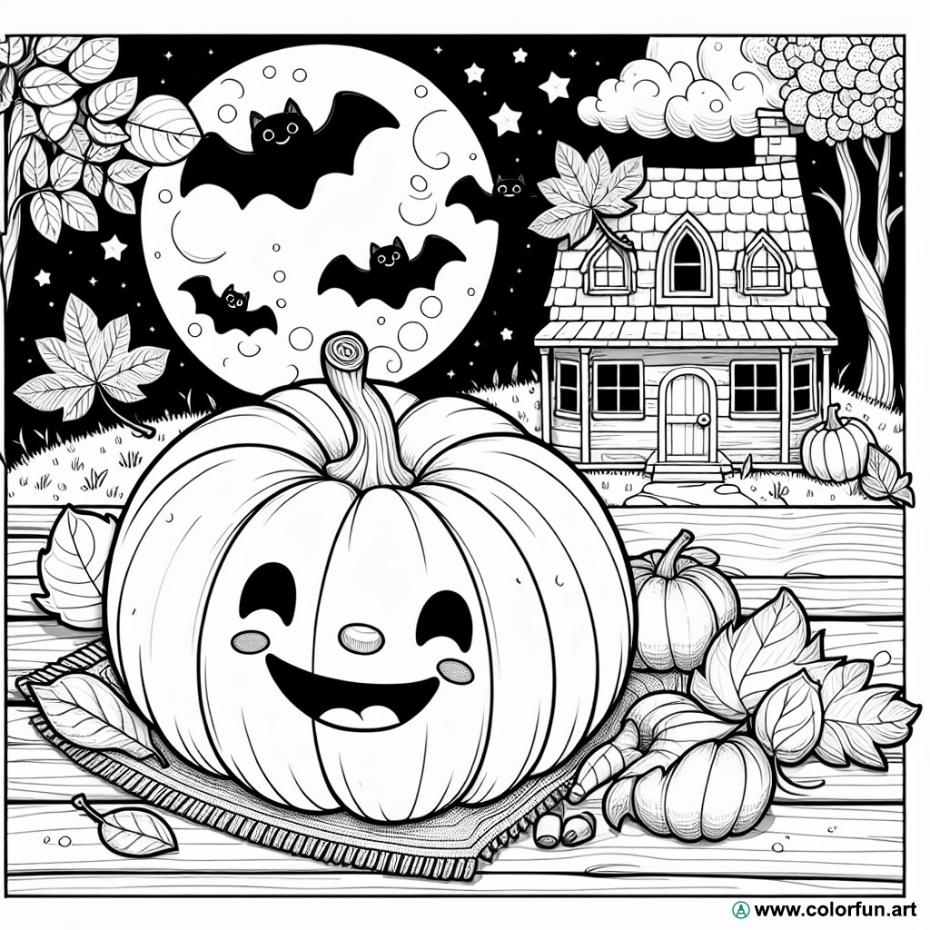 Simple and quick Halloween coloring page
