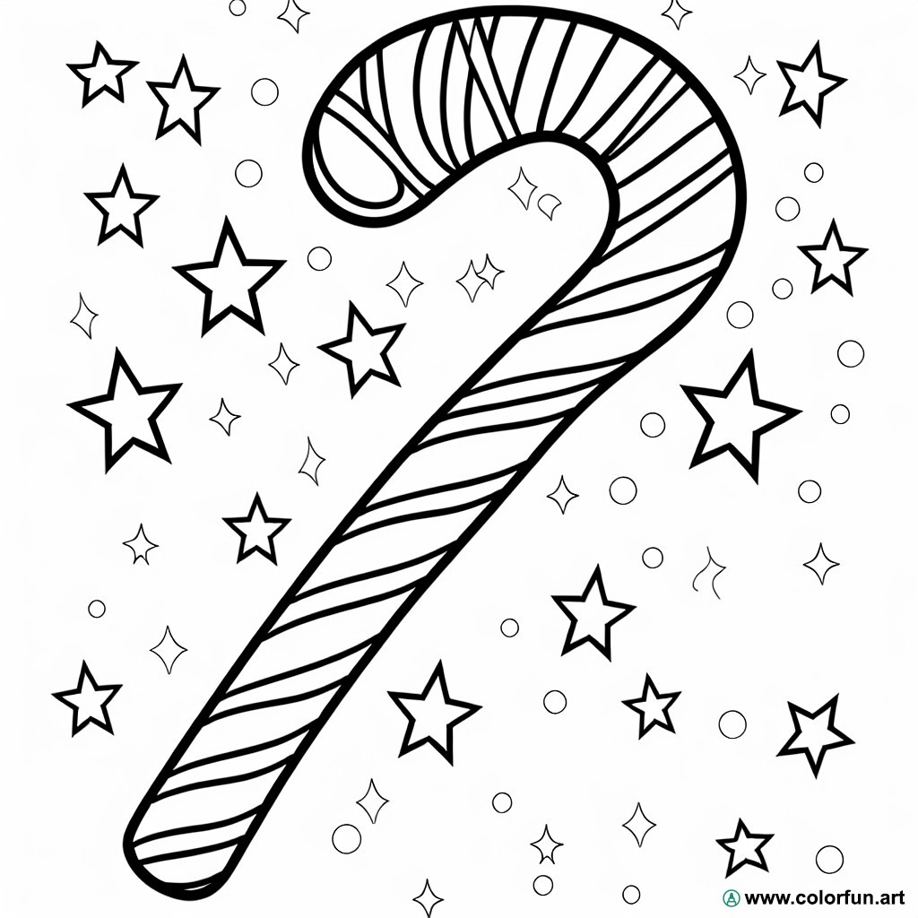 ```html
coloring page festive candy cane
```