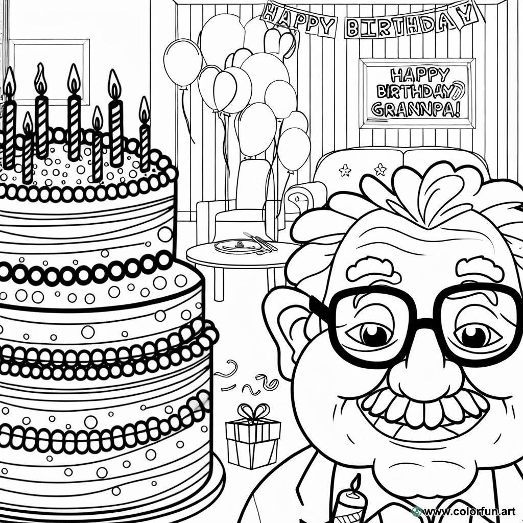 fun grandpa birthday coloring page