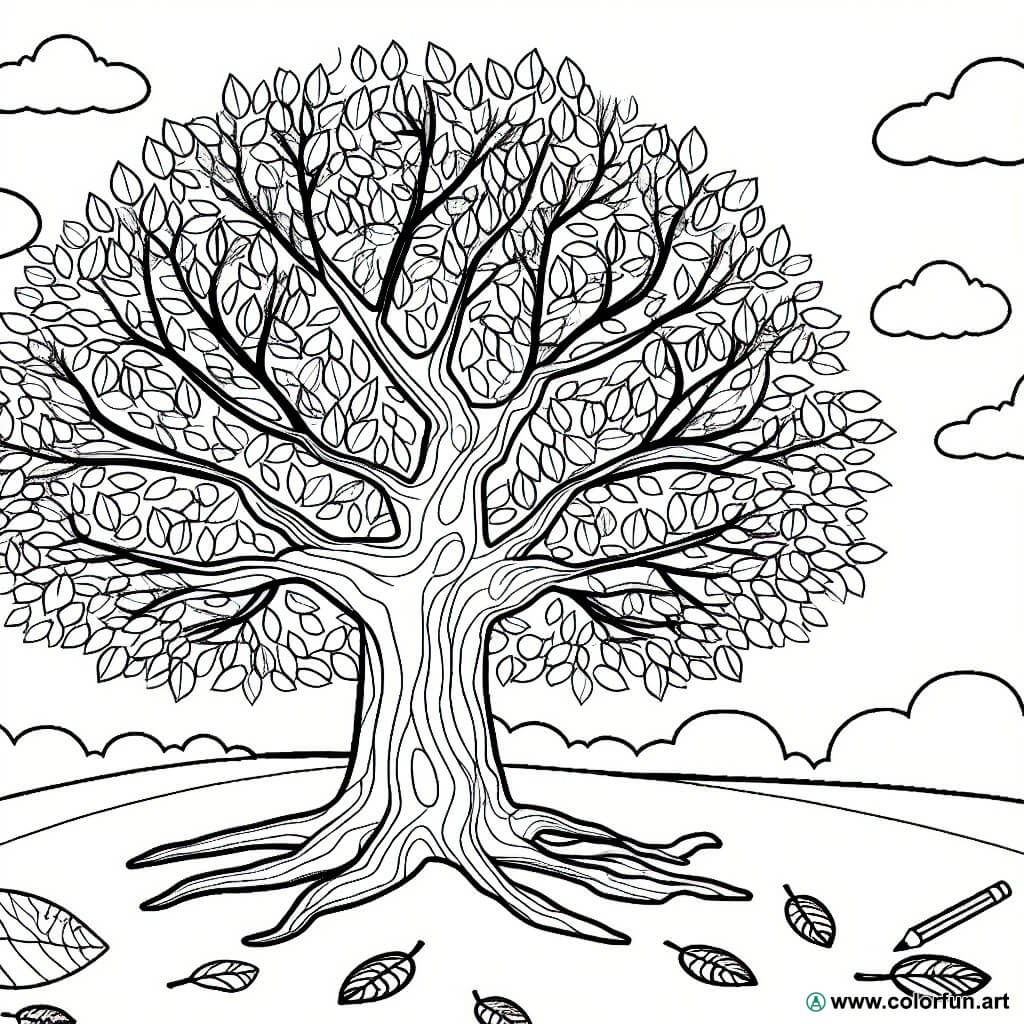 Coloring page simple autumn