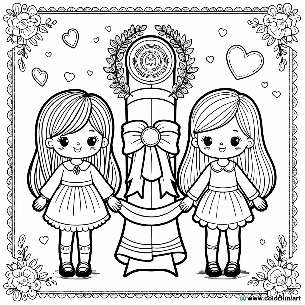 Best friend diploma coloring page