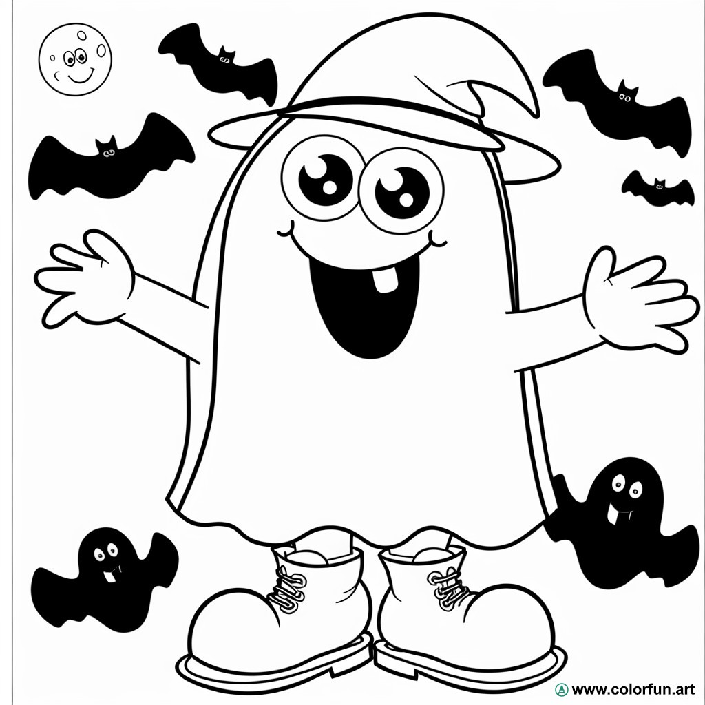 ghost coloring page kindergarten
