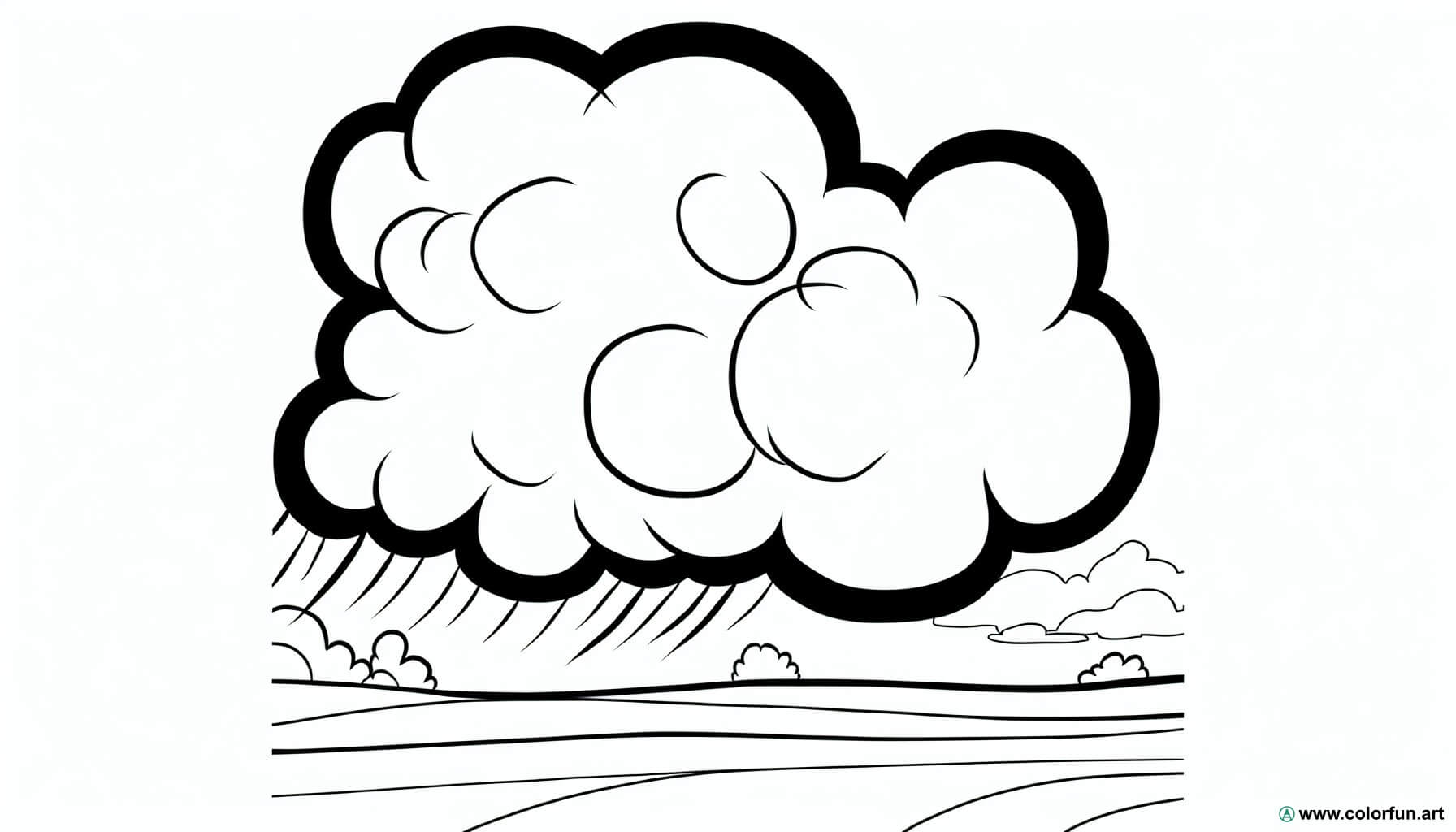 coloring page storm cloud
