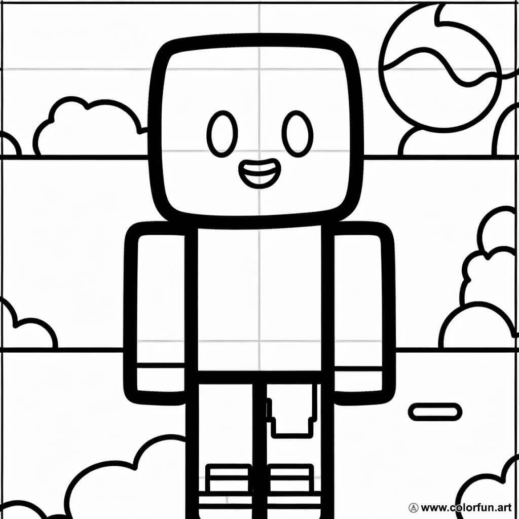 coloring page pixel art easy