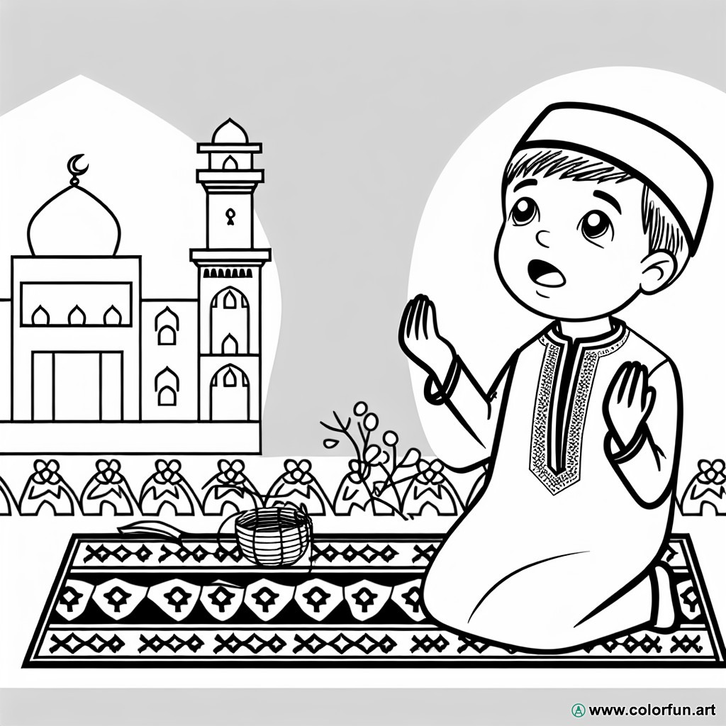 Traditional Muslim coloring page