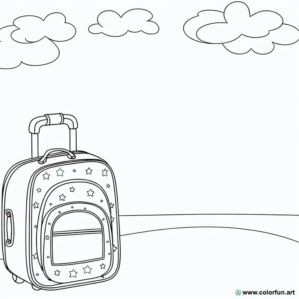 coloring page suitcase suitcase