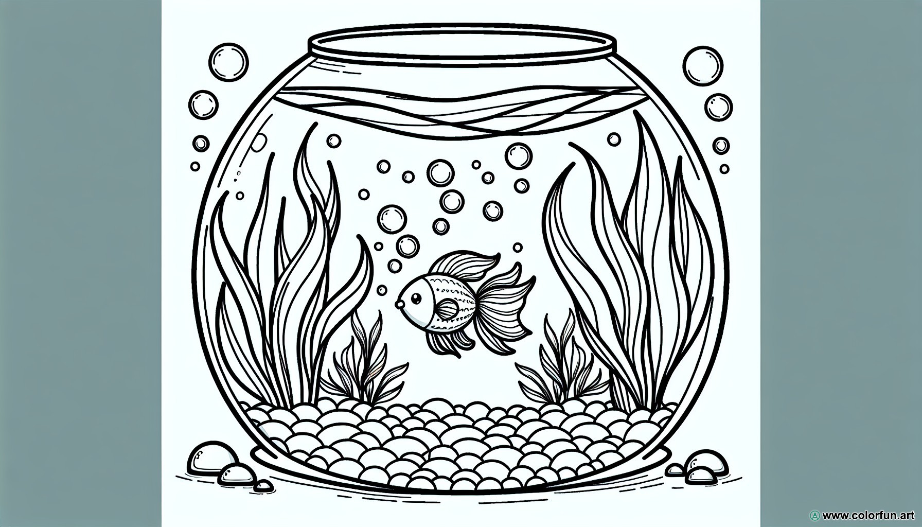 coloring page kindergarten aquarium