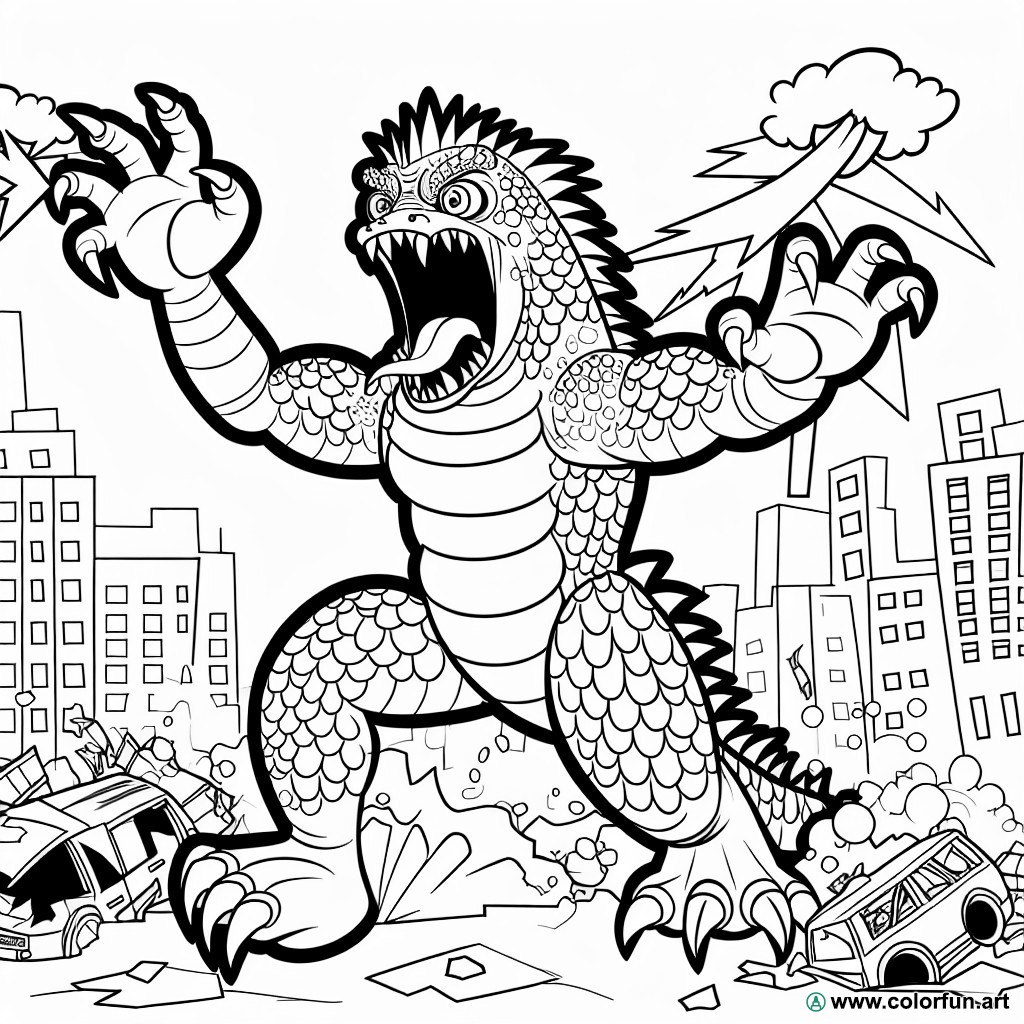 Godzilla 2019 coloring page