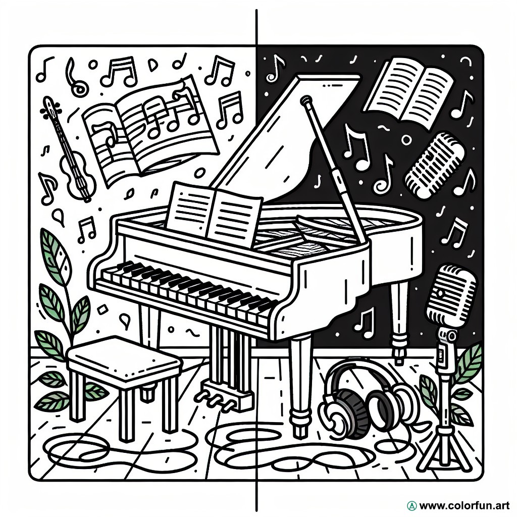adult music coloring page