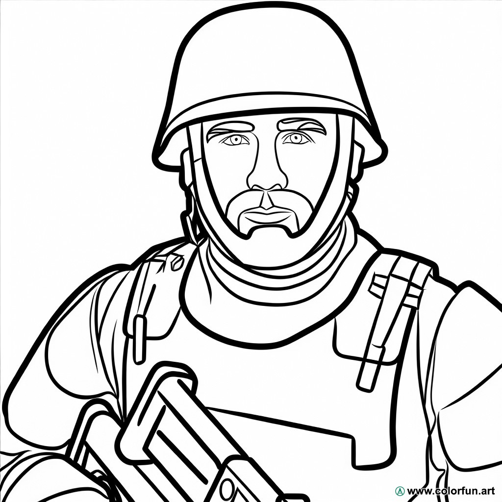 coloring page warrior soldier