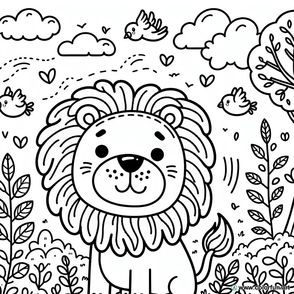 lion head coloring page