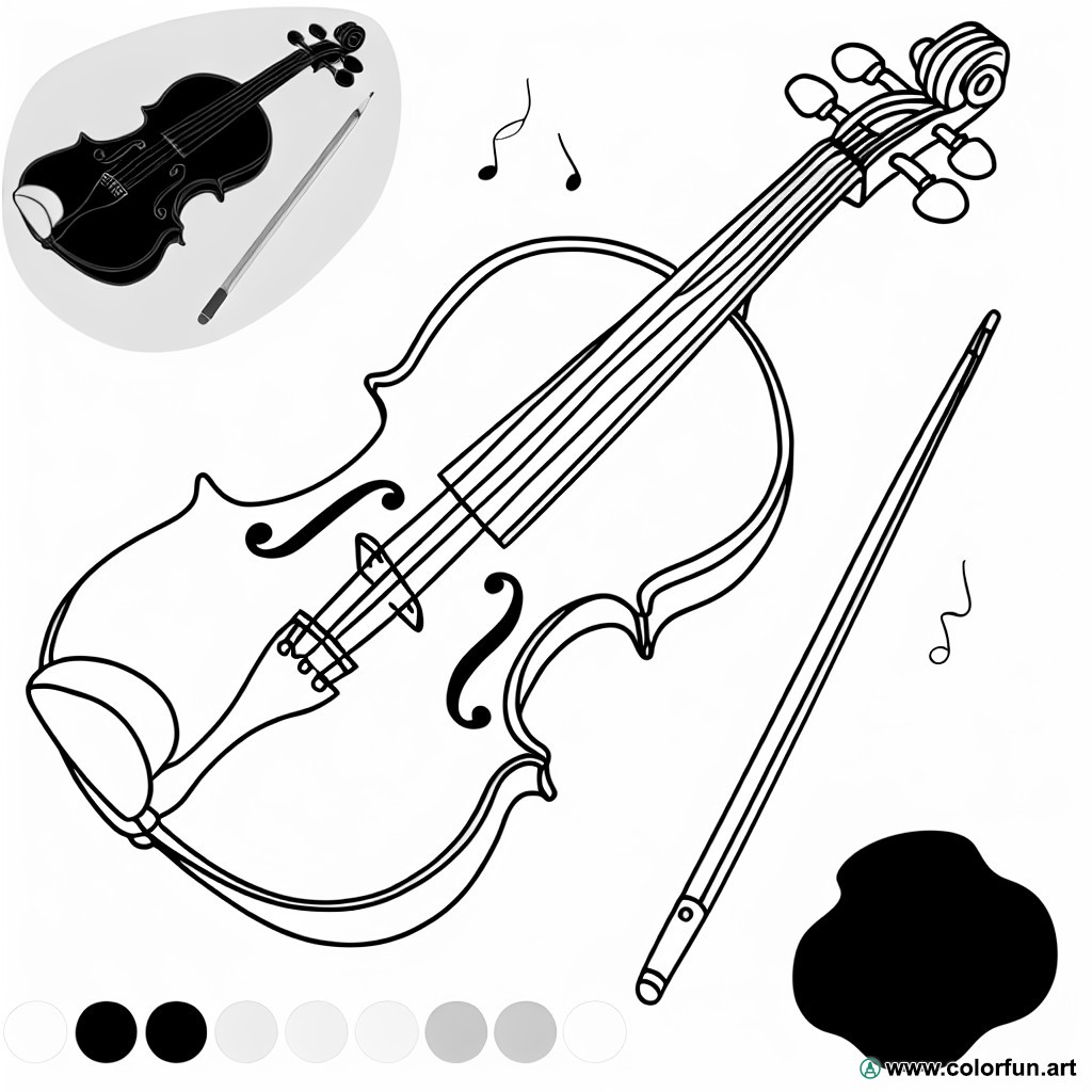 Simple violin coloring page