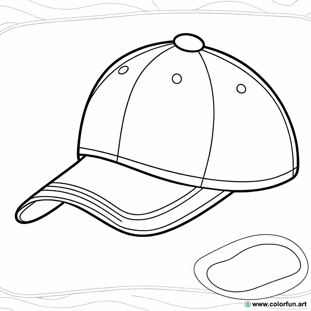 baseball cap coloring page