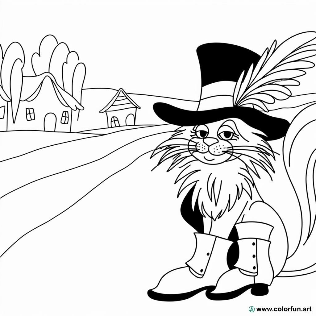 fantastic Puss in Boots coloring page