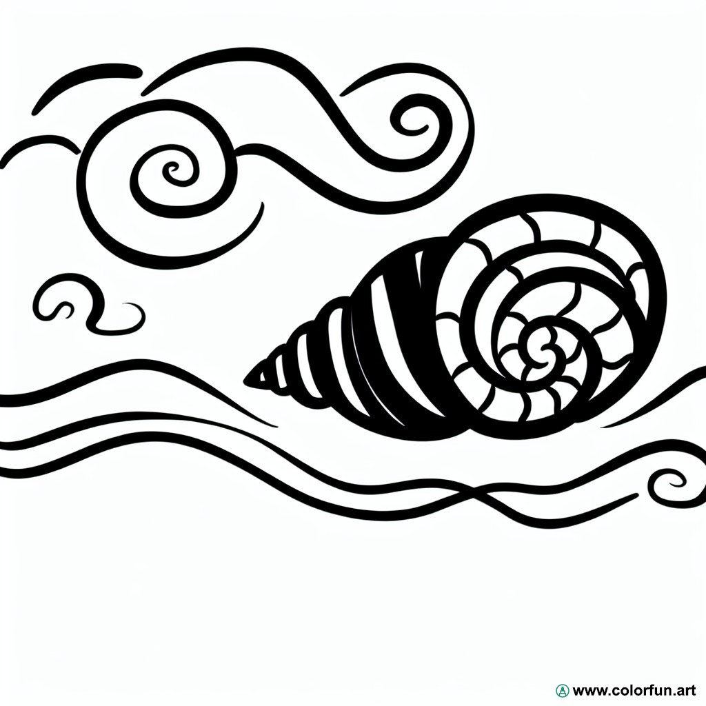 coloring page zen seashell