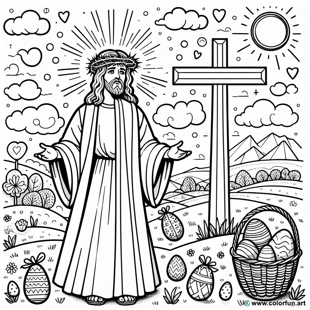 Jesus Easter coloring page