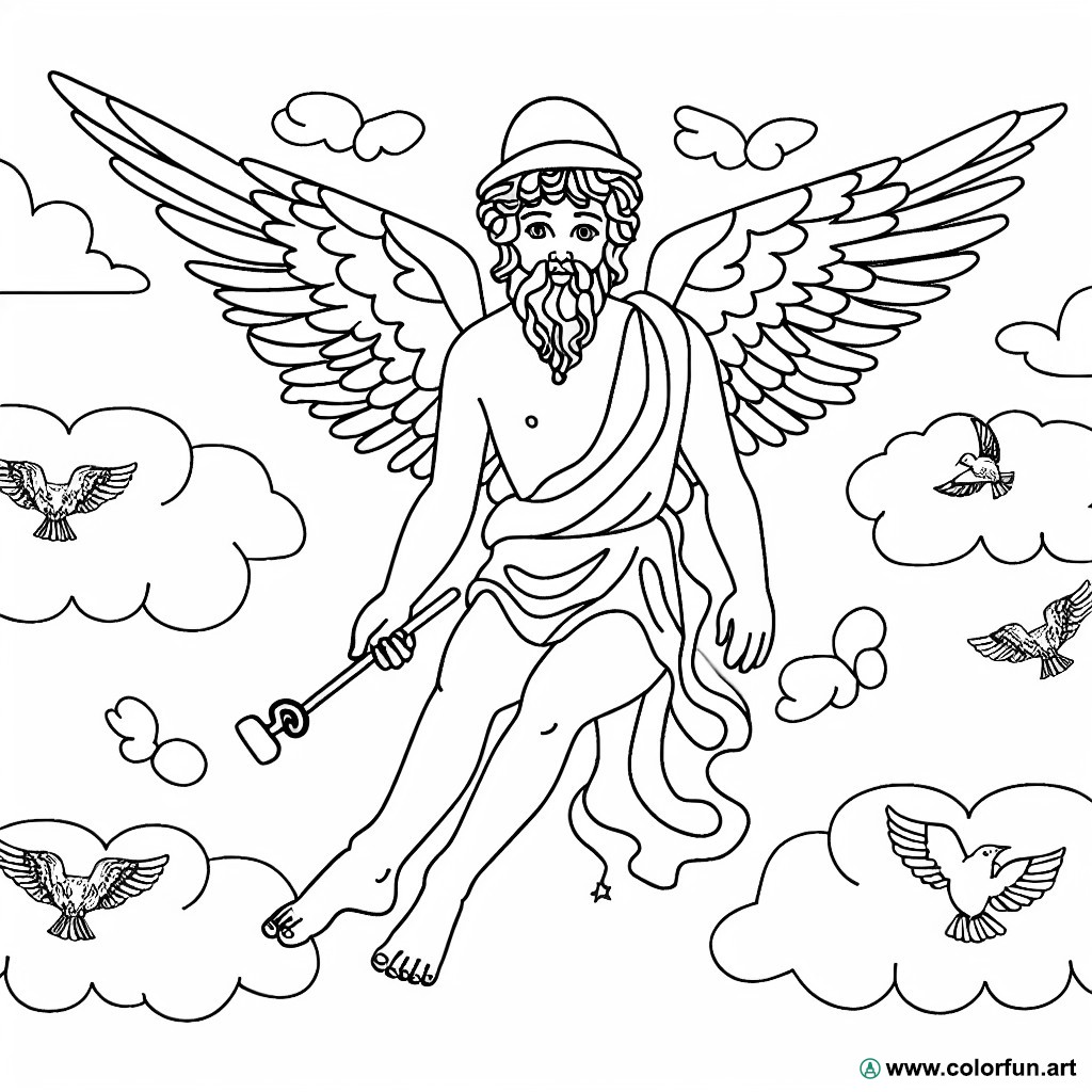 mythology Hermes coloring page