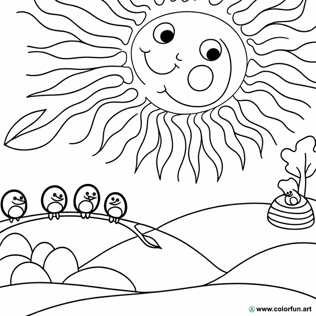 round nature coloring page