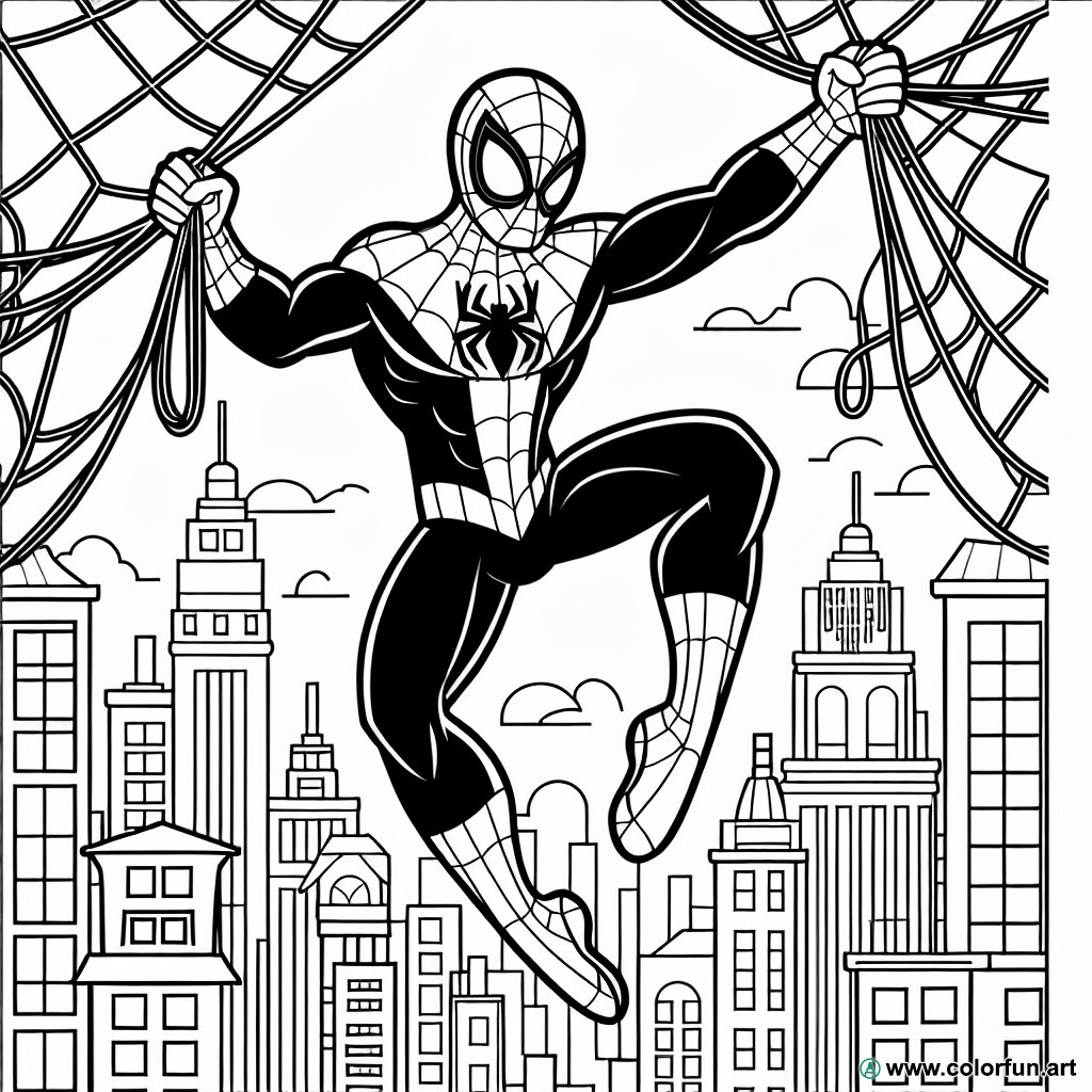 Spiderman superhero coloring page