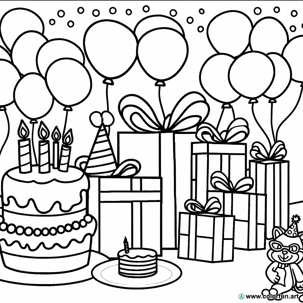 birthday coloring page 4 years old original
