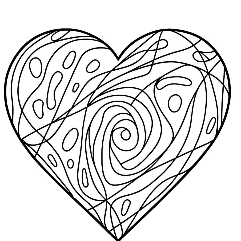 coloring page abstract heart
