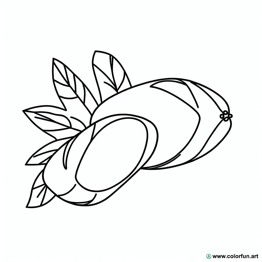 coloring page exotic fruit