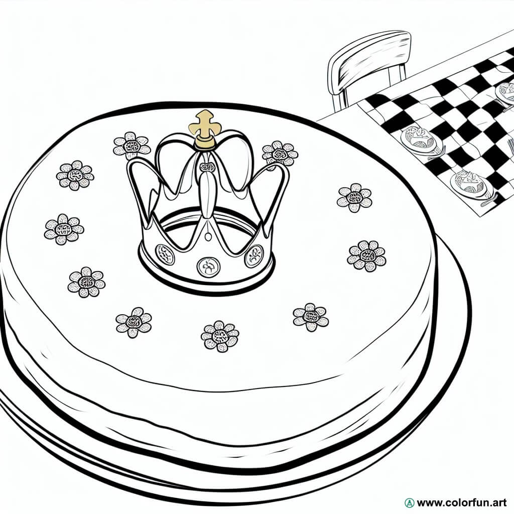 coloring page traditional king cake