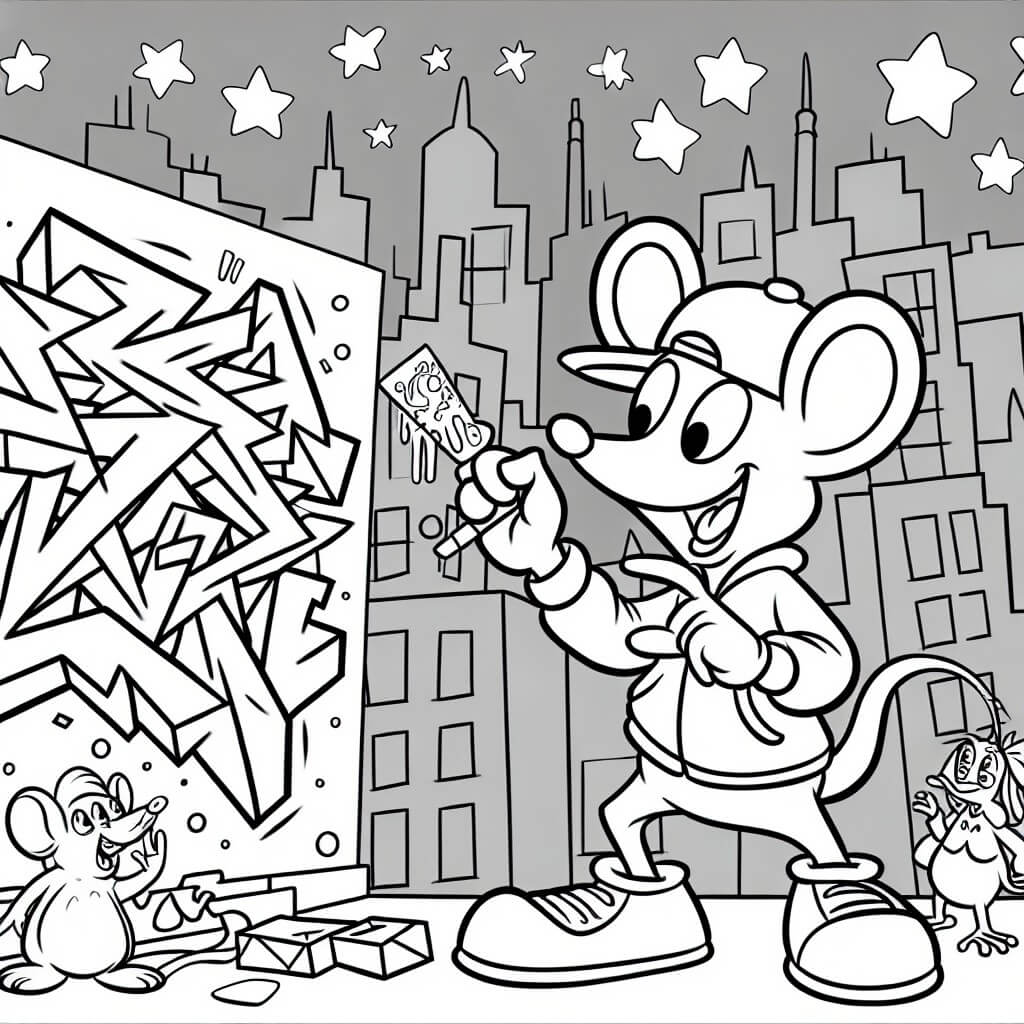 coloring page graffiti disney