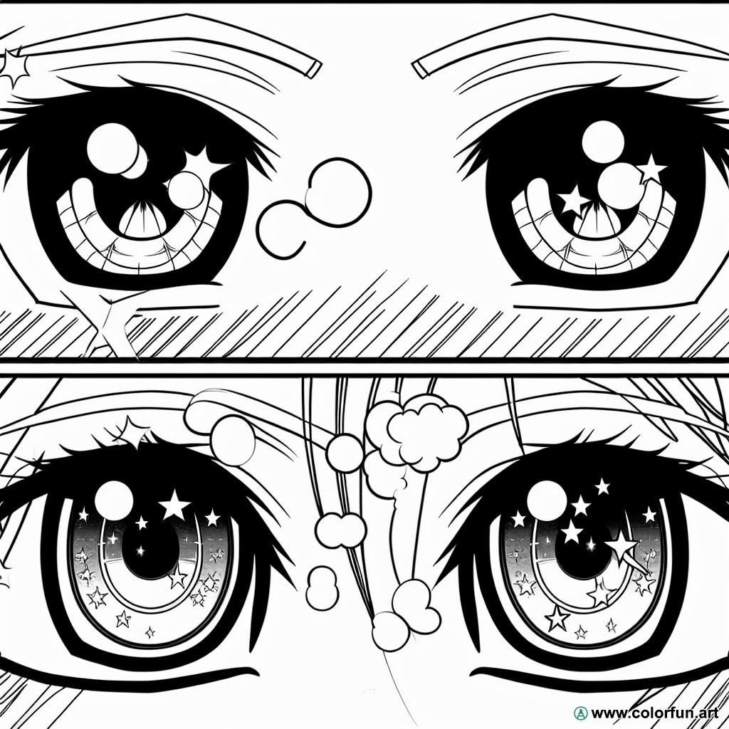 manga eyes coloring page