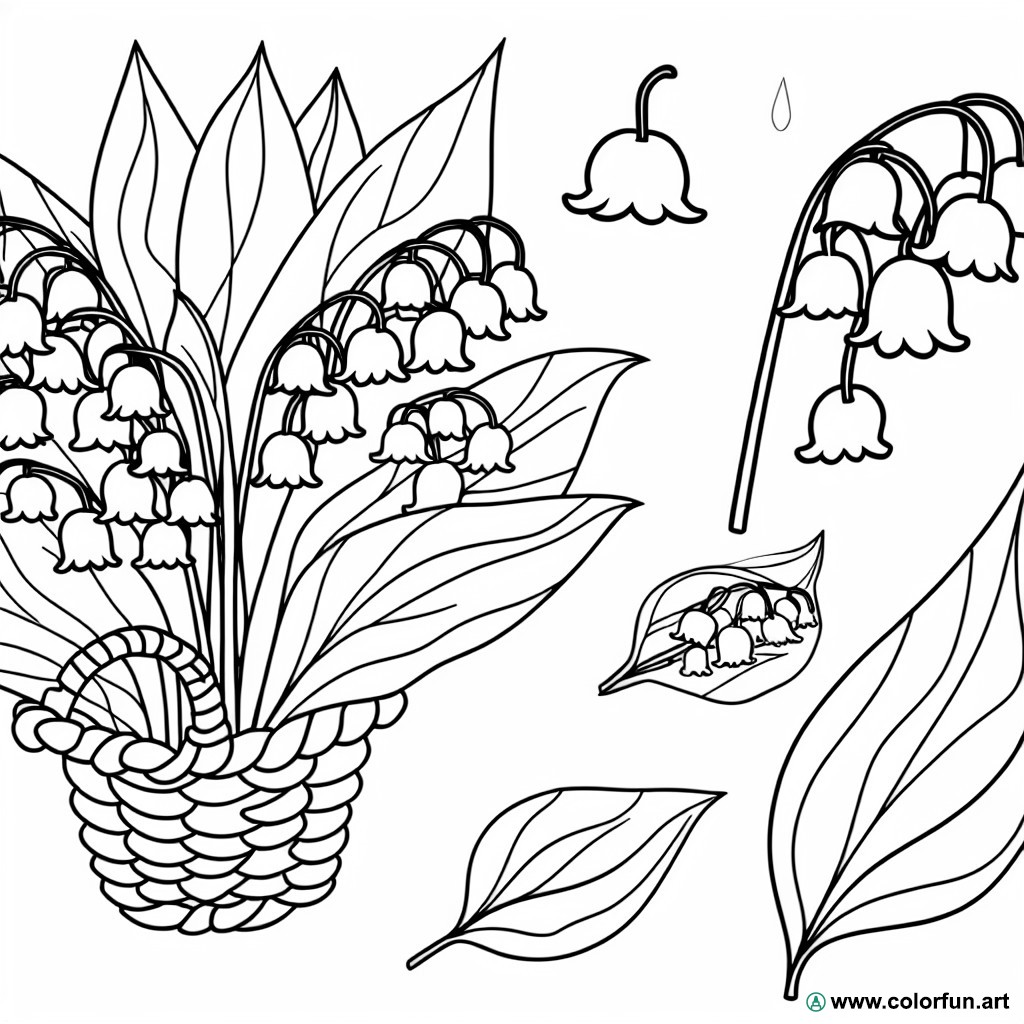 coloring page lily of the valley May