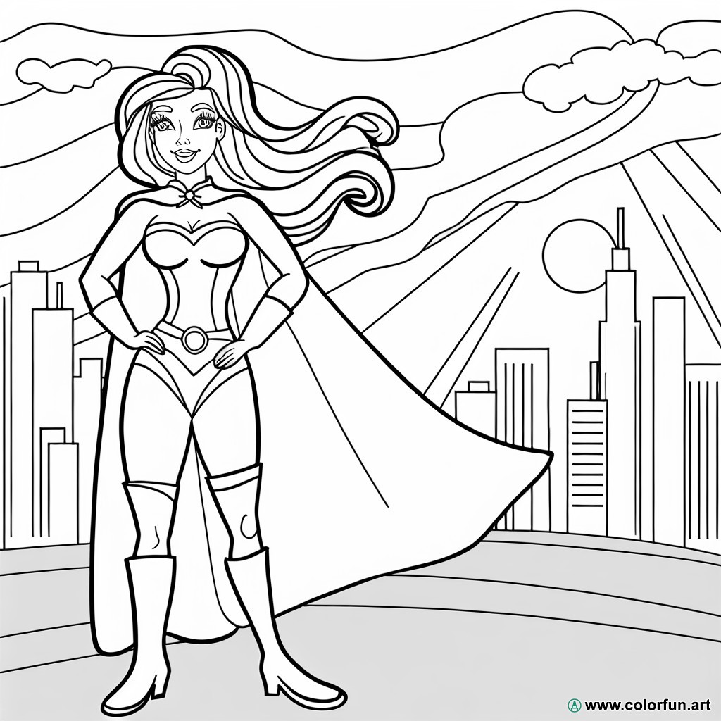 coloring page super woman