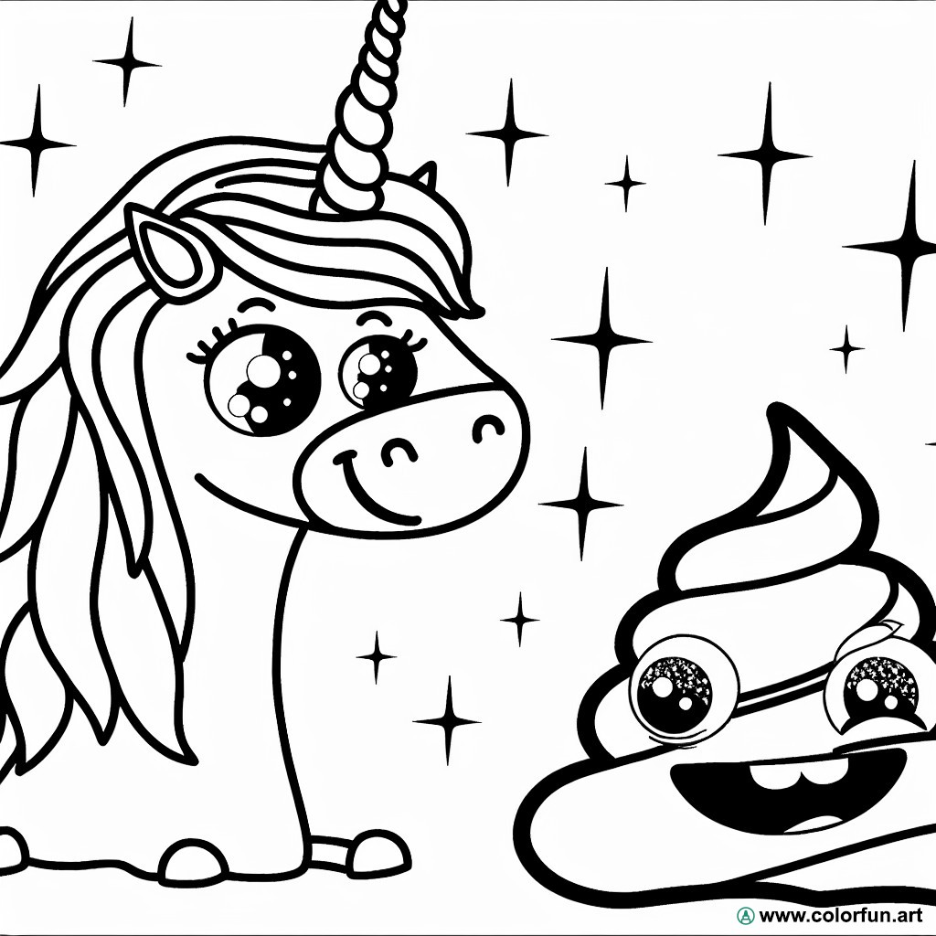 unicorn poop coloring page