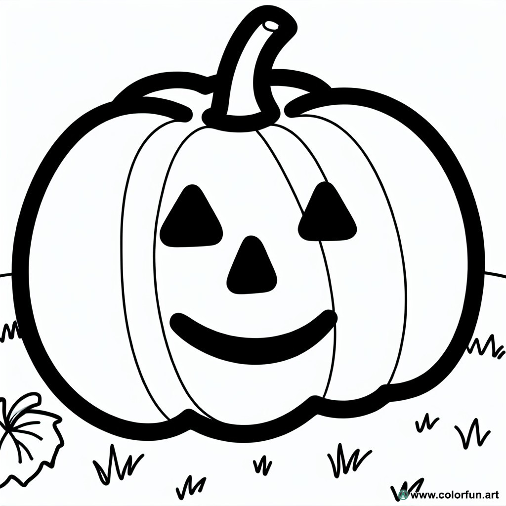 coloring page pumpkin autumn