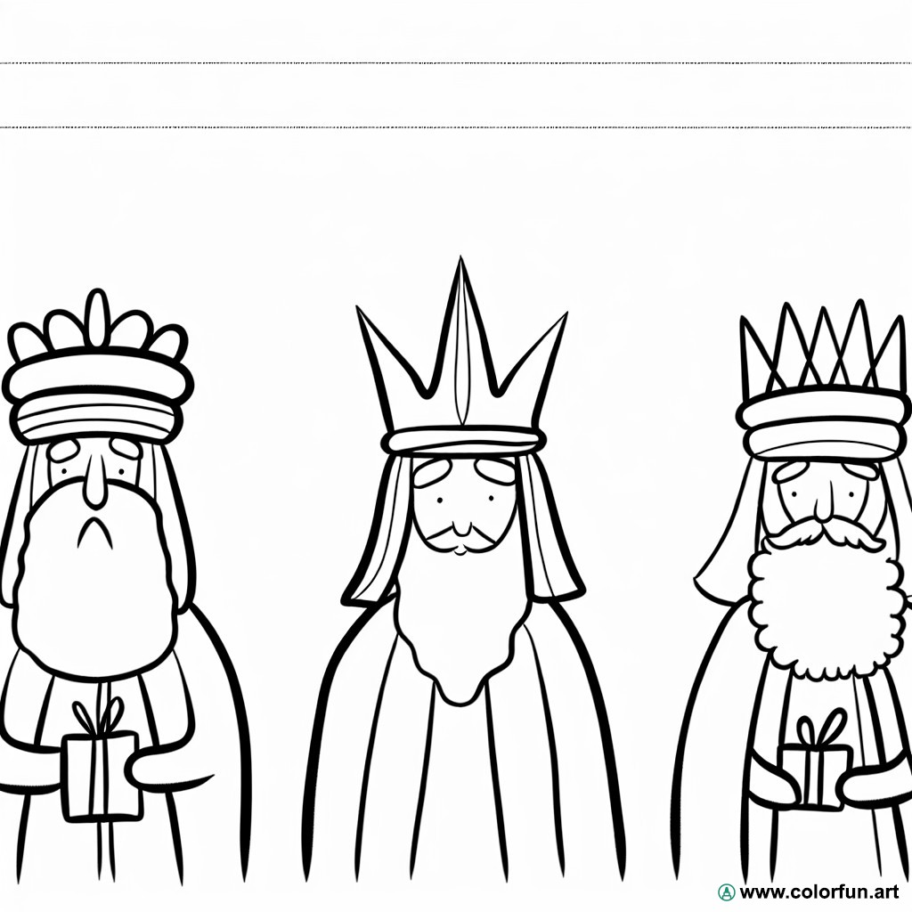 coloring page simple wise men