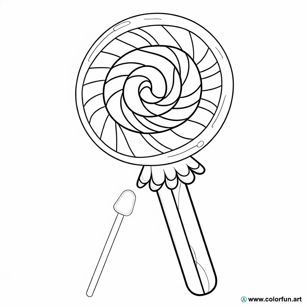 coloring page sweet lollipop