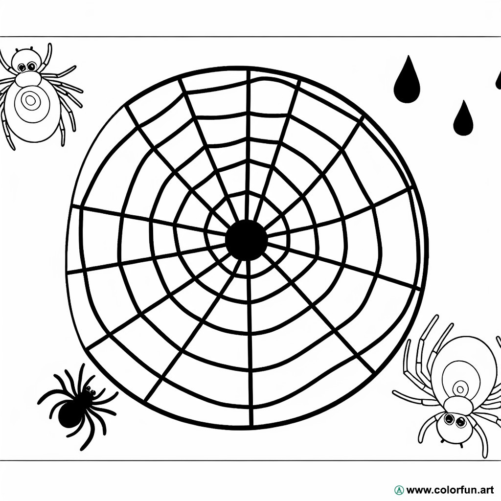 spider web original coloring page