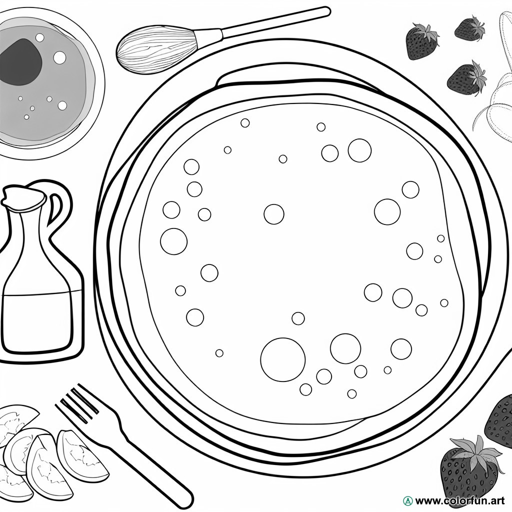 crepes coloring page for kindergarten