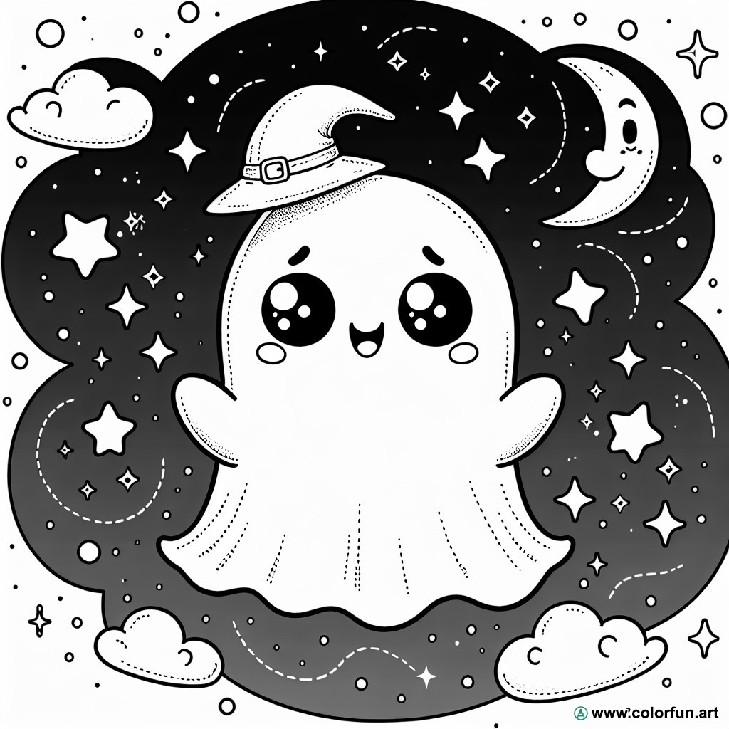Friendly ghost coloring page