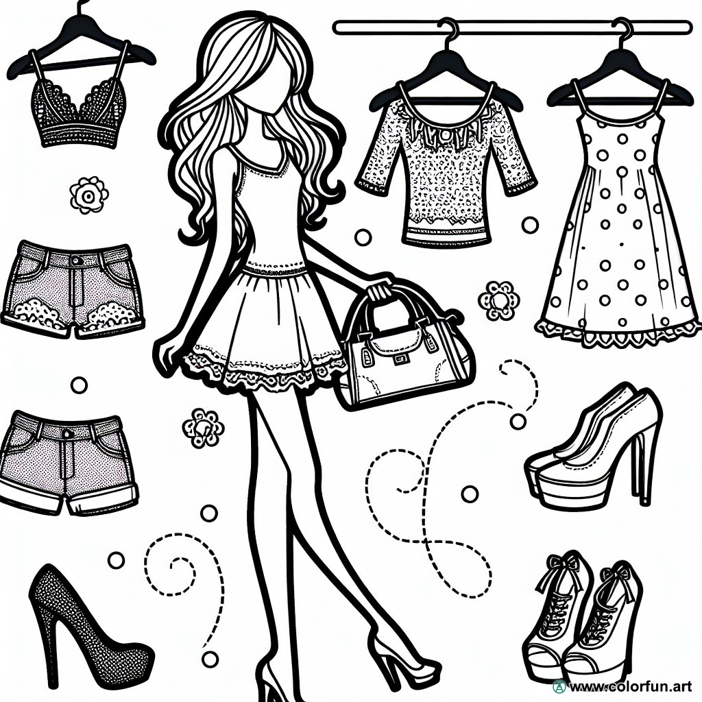 teen fashion coloring page
