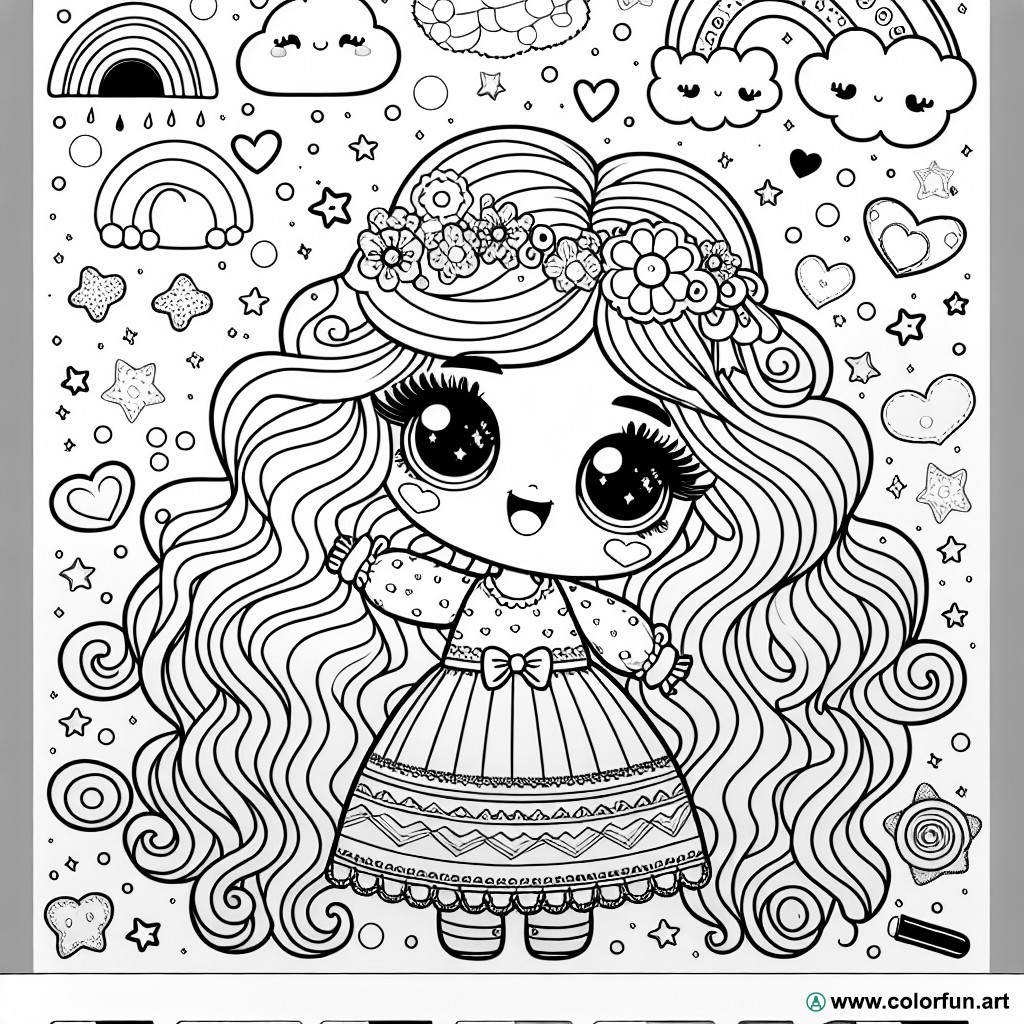 coloring page lol doll big